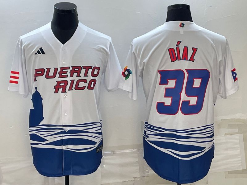 Men 2023 World Cub #39 Diaz White MLB Jersey7->more jerseys->MLB Jersey